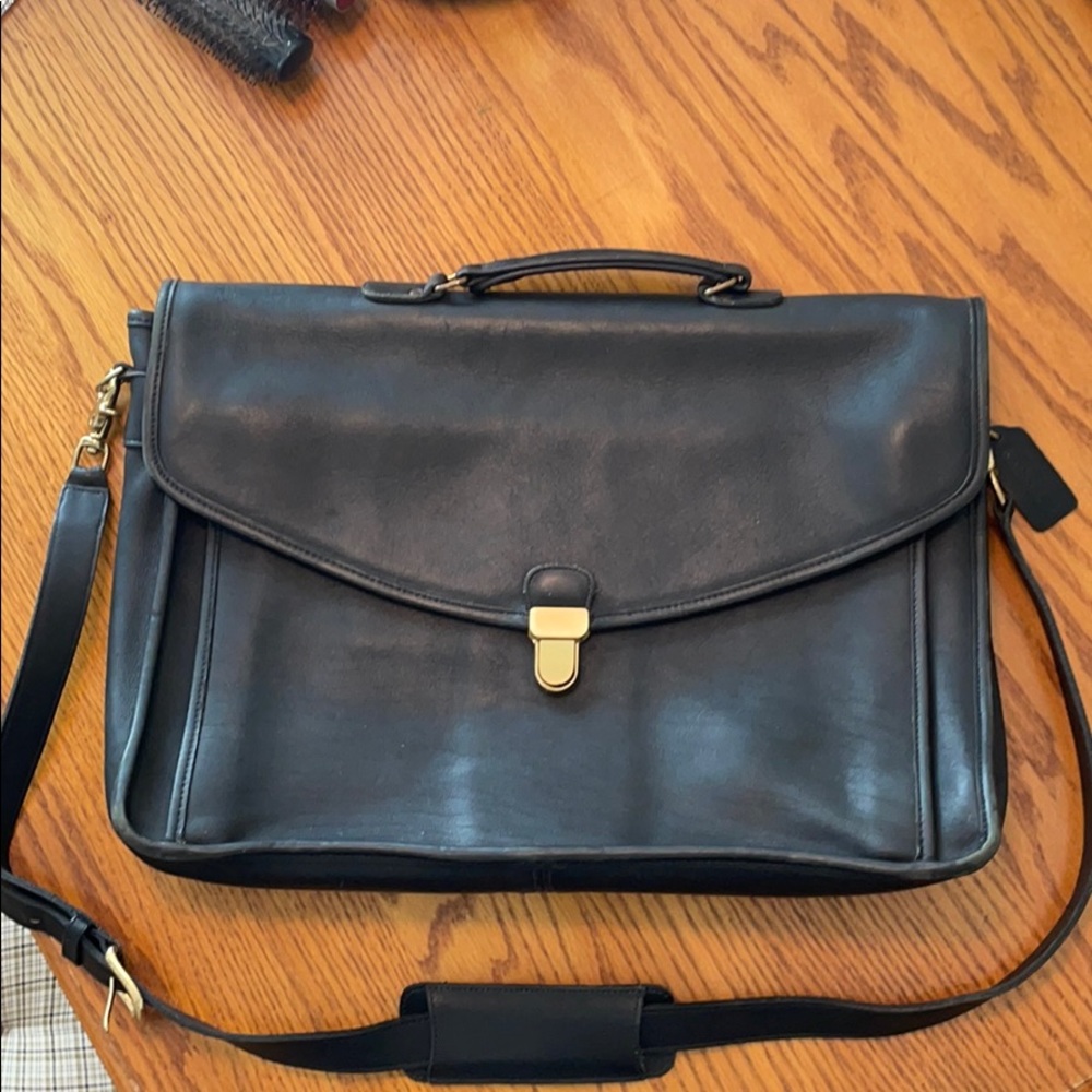 Coach Leather Black Vintage Briefcase